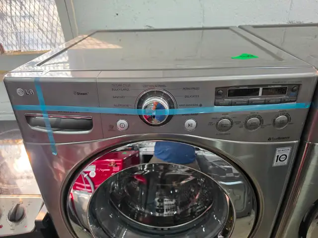 LG 27' Stainless Steel Front-Load Washer Dryer Set W/ Pedestals - Photo 3