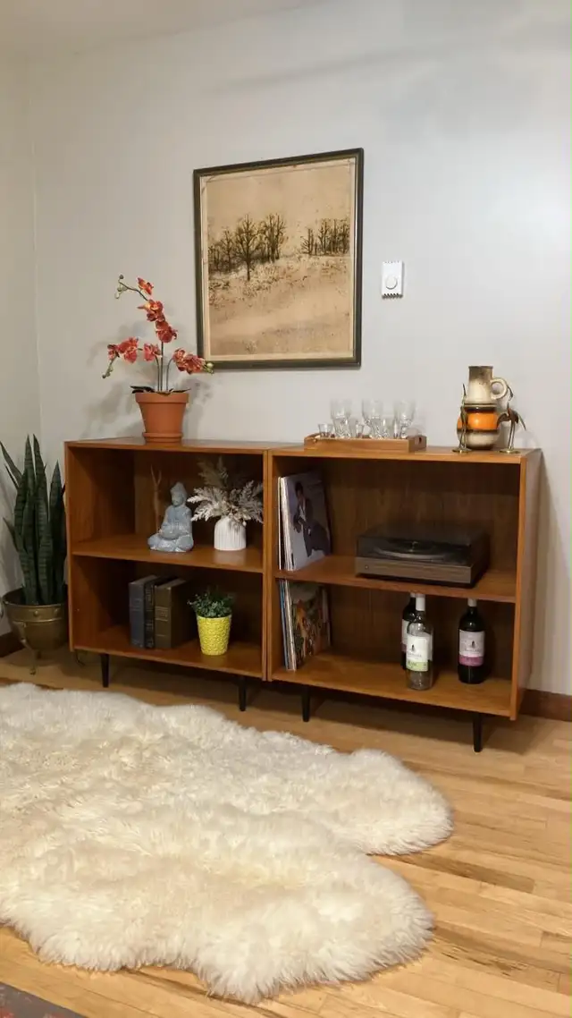 Mid century. TEAK TECK. Buffet, bibliothèque, bar / Fauteuil