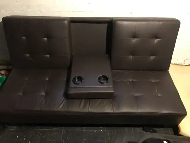 Black leather couch