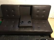 Black leather couch