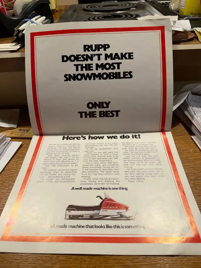 Vintage 1974 Rupp Snowmobile Brochure - Photo 3