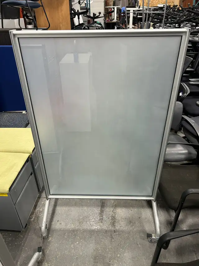 Mobile Glass Whiteboard – 36" Wide | Adjustable Height (50"–60")