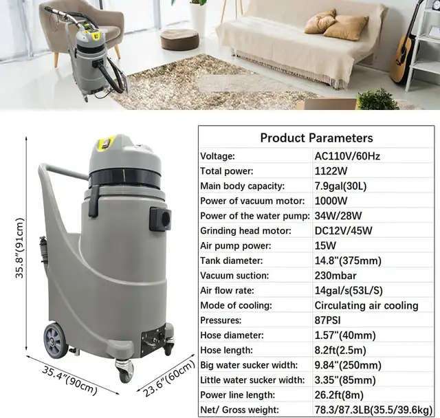 30LCommercial Carpet Extractor Sofa Grinding Machine 1122W053024 - Photo 2