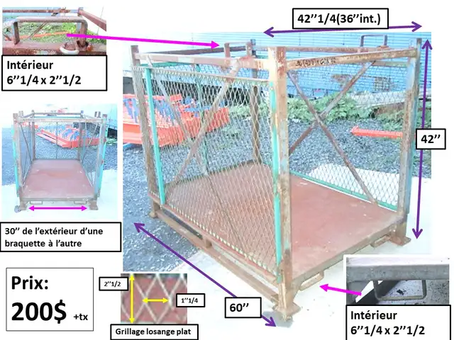 Bac (charriot)  en grillage sur roue et autres charriots - Photo 2