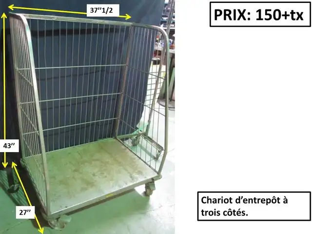 Bac (charriot)  en grillage sur roue et autres charriots - Photo 4