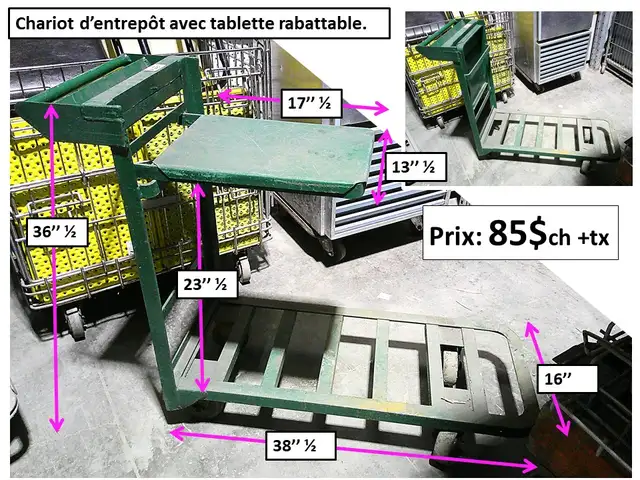 Bac (charriot)  en grillage sur roue et autres charriots - Photo 6