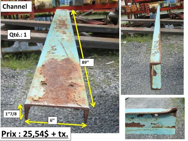 Channel 10'' x 2'' 1/2 x 27''1/2(34''1/4) en angle, et autres - Photo 2