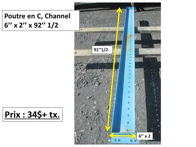 Channel 10'' x 2'' 1/2 x 27''1/2(34''1/4) en angle, et autres - Photo 3