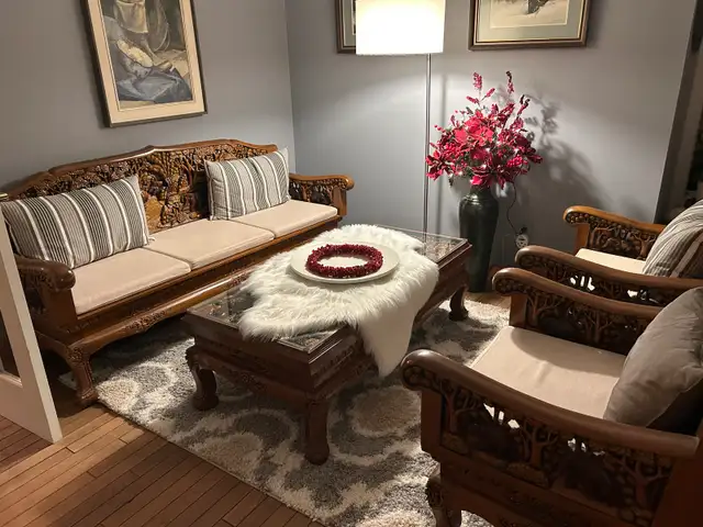 One of a kind, hand carved furniture set from Thialand - Photo 4