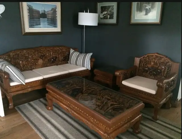 One of a kind, hand carved furniture set from Thialand - Photo 5