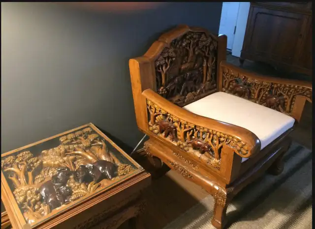 One of a kind, hand carved furniture set from Thialand - Photo 9
