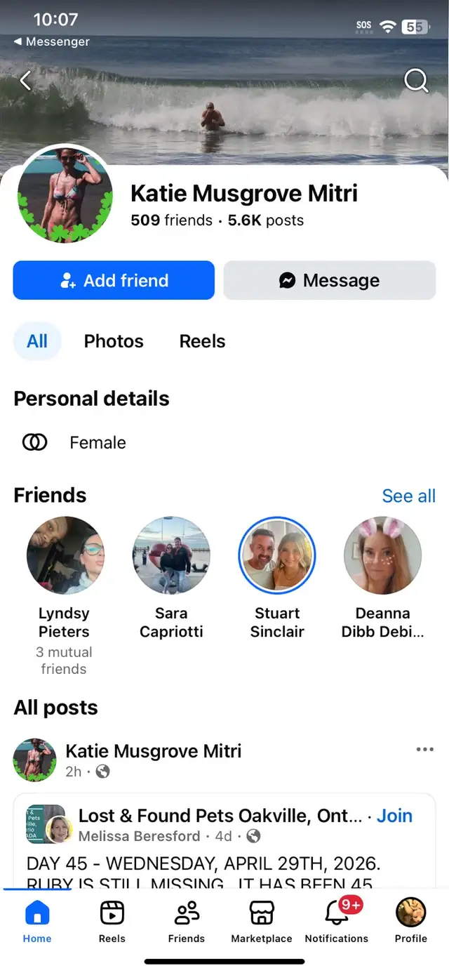 warning scammer Katie musgrove mitri with bird cage