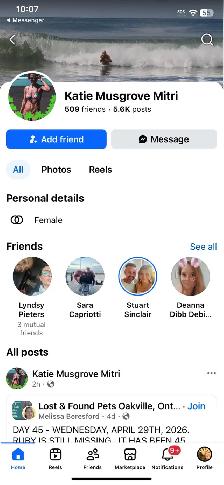 warning scammer Katie musgrove mitri with bird cage