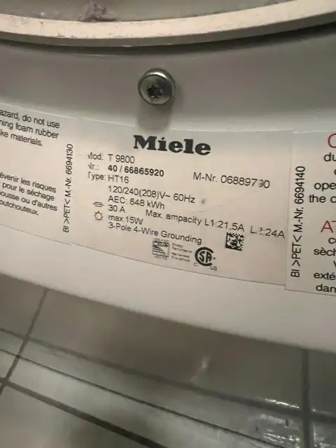 Miele Washer and Dryer For Sale - Photo 4
