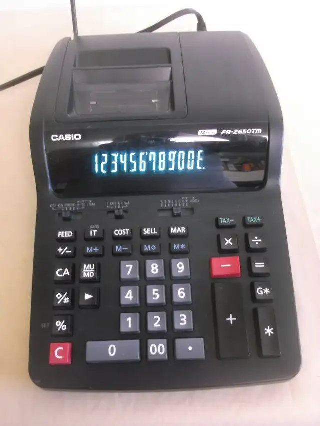 Casio FR-2650TM 12 Digit Retail desktop printing Calculator