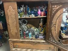 Vintage Curio Cabinet with Decorative Glass Panel (OBO) - Photo 2