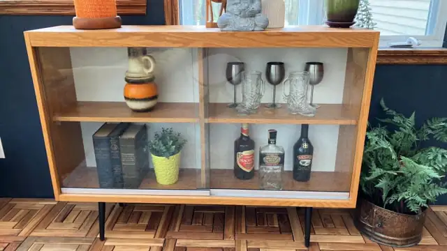 Mid century. Crédence, buffet, bibliothèque. Lampe teak teck PAS - Photo 5