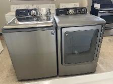 Laveuse sécheuse top load grises grande capacité Samsung