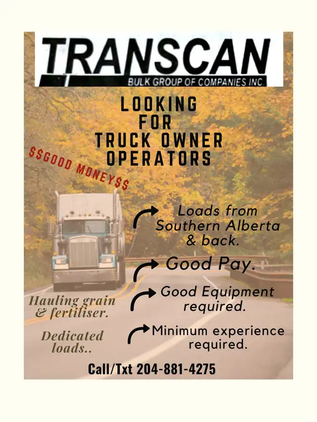 Looking for Truck Owner Operators