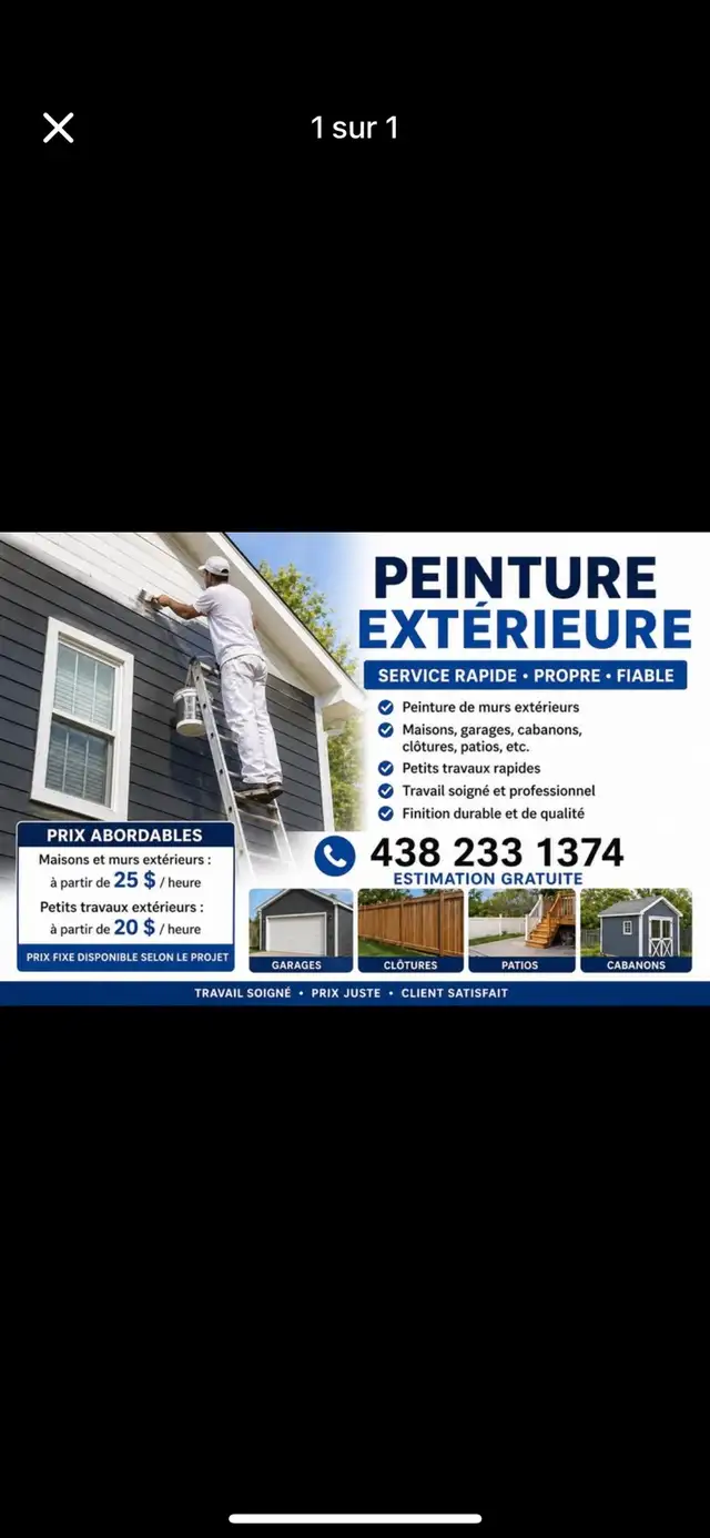 Peinture extérieure – Service rapide et professionnel