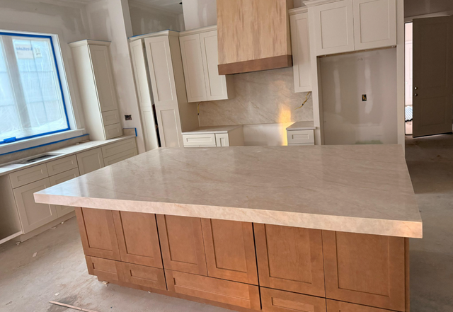 White Polished Quartz Countertop With Black & Goldish Veins - Photo 4