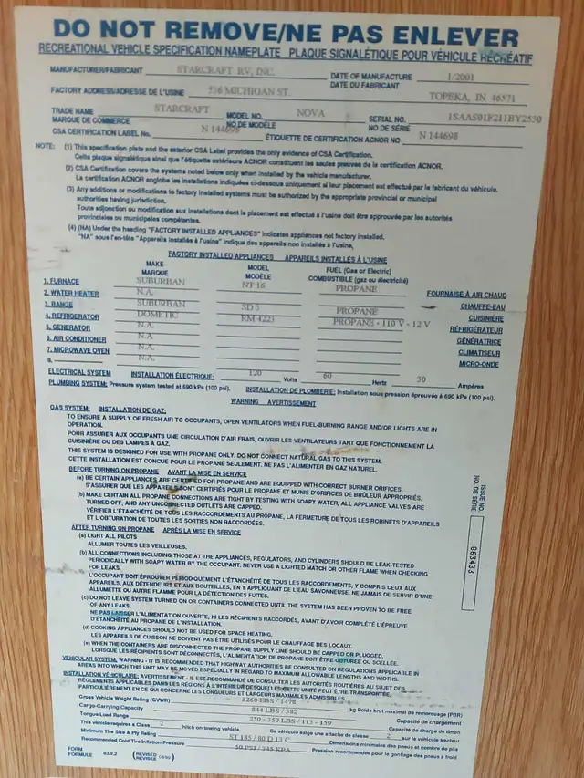 2001 Starcraft Tent Trailer For Sale - Photo 6