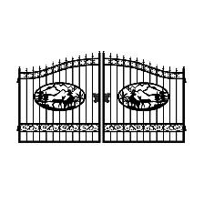 Portail décoratif en métal avec motif de cerf de 4,27 m (14 pi)