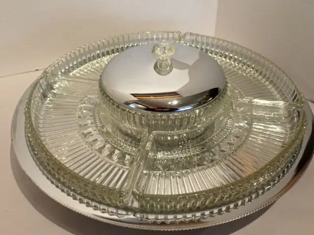 1960s Glass & Chrome Lazy Susan - Photo 5