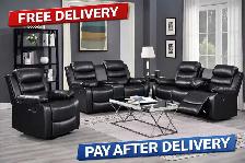 New 3PC Recliner Leather Sofa Set With Free Delivery