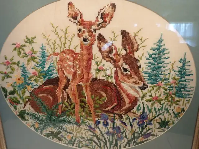 MCM Cross Stitched Framed Wall Art - Photo 2