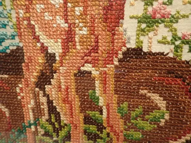 MCM Cross Stitched Framed Wall Art - Photo 3