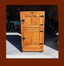 ANTIQUE OAK ICE BOX COCKTAIL BAR CABINET