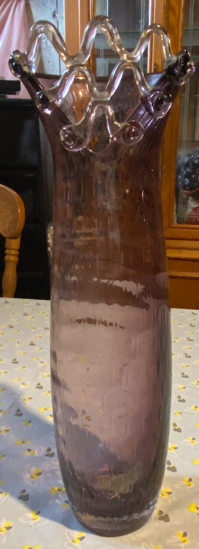Vase purple glass
