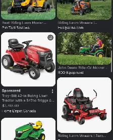 I’m looking for ride on mower!