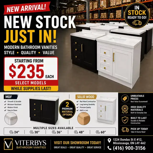 New Bathroom Vanities & More – Just Arrived