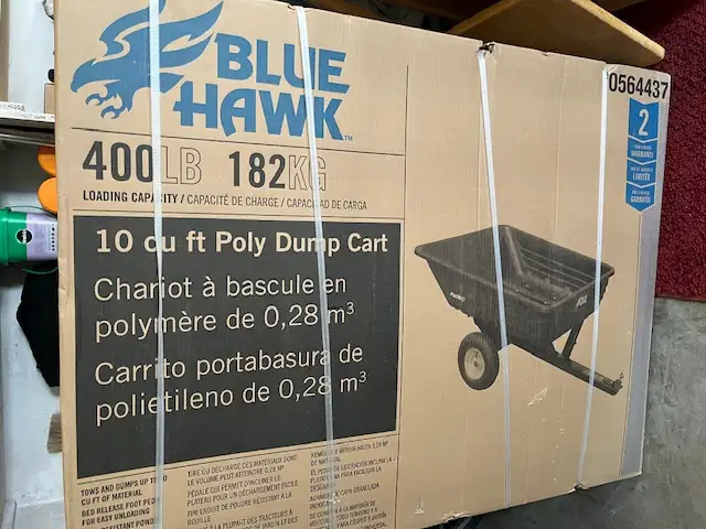 Brand New Tow-Behind Lawn Dump Cart and Spreader - Never Opened
