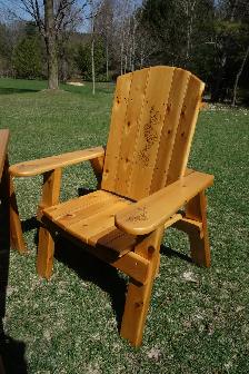Custom Handmade Cedar Patio Table and Chairs w/Floral Design - Photo 2