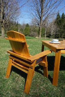 Custom Handmade Cedar Patio Table and Chairs w/Floral Design - Photo 3
