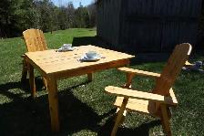 Custom Handmade Cedar Patio Table and Chairs w/Floral Design - Photo 4