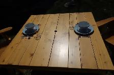 Custom Handmade Cedar Patio Table and Chairs w/Floral Design - Photo 5