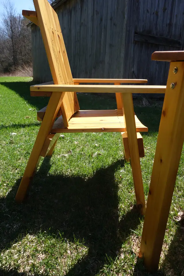 Custom Handmade Cedar Patio Table and Chairs w/Floral Design - Photo 6