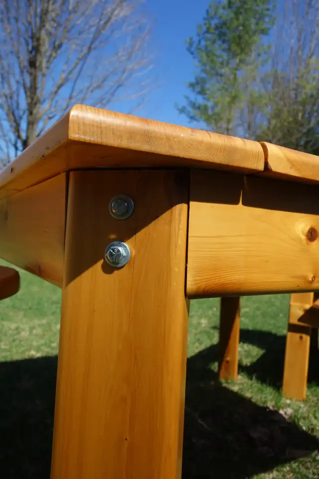 Custom Handmade Cedar Patio Table and Chairs w/Floral Design - Photo 8