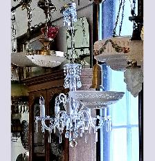 ANTIQUE VINTAGE CRYSTAL CHANDELIER