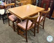 Incredible Antique Oak Dining Table and 4 Chairs at Charmaine's