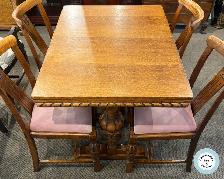 Incredible Antique Oak Dining Table and 4 Chairs at Charmaine's - Photo 3