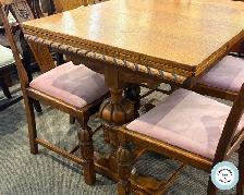 Incredible Antique Oak Dining Table and 4 Chairs at Charmaine's - Photo 4