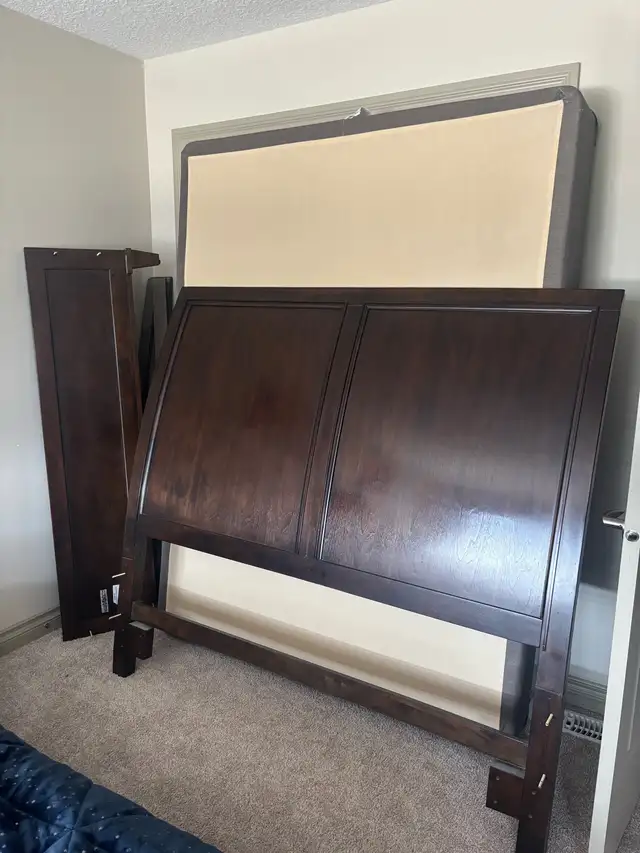 Queen size Sleigh bed - solid wood - Photo 4