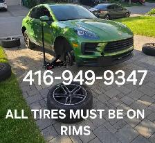 seasonal tire change on your driveway