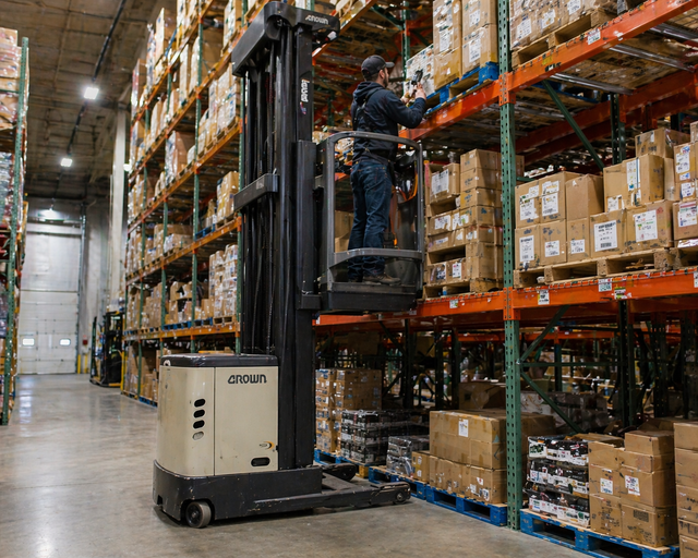 Orderpicker forklift operator