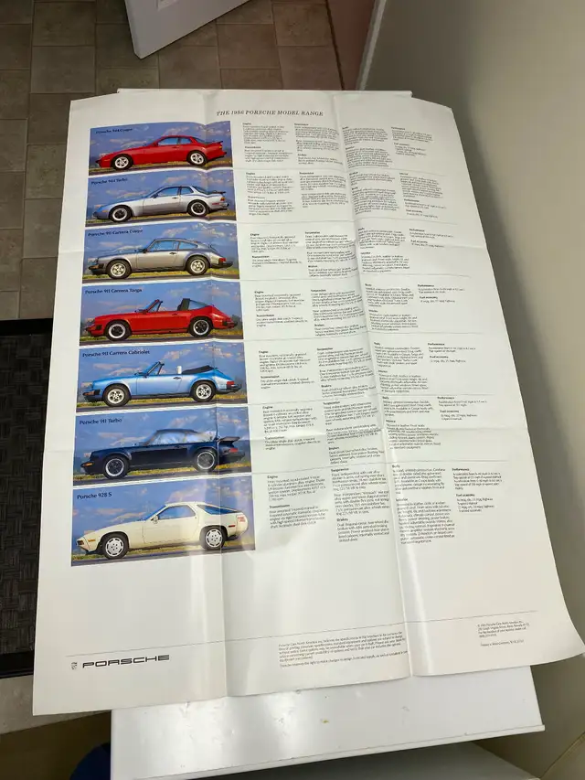 Vintage Porsche Dealer Brochures mid 1980’s , 959, 911 Turbo,928 - Photo 2